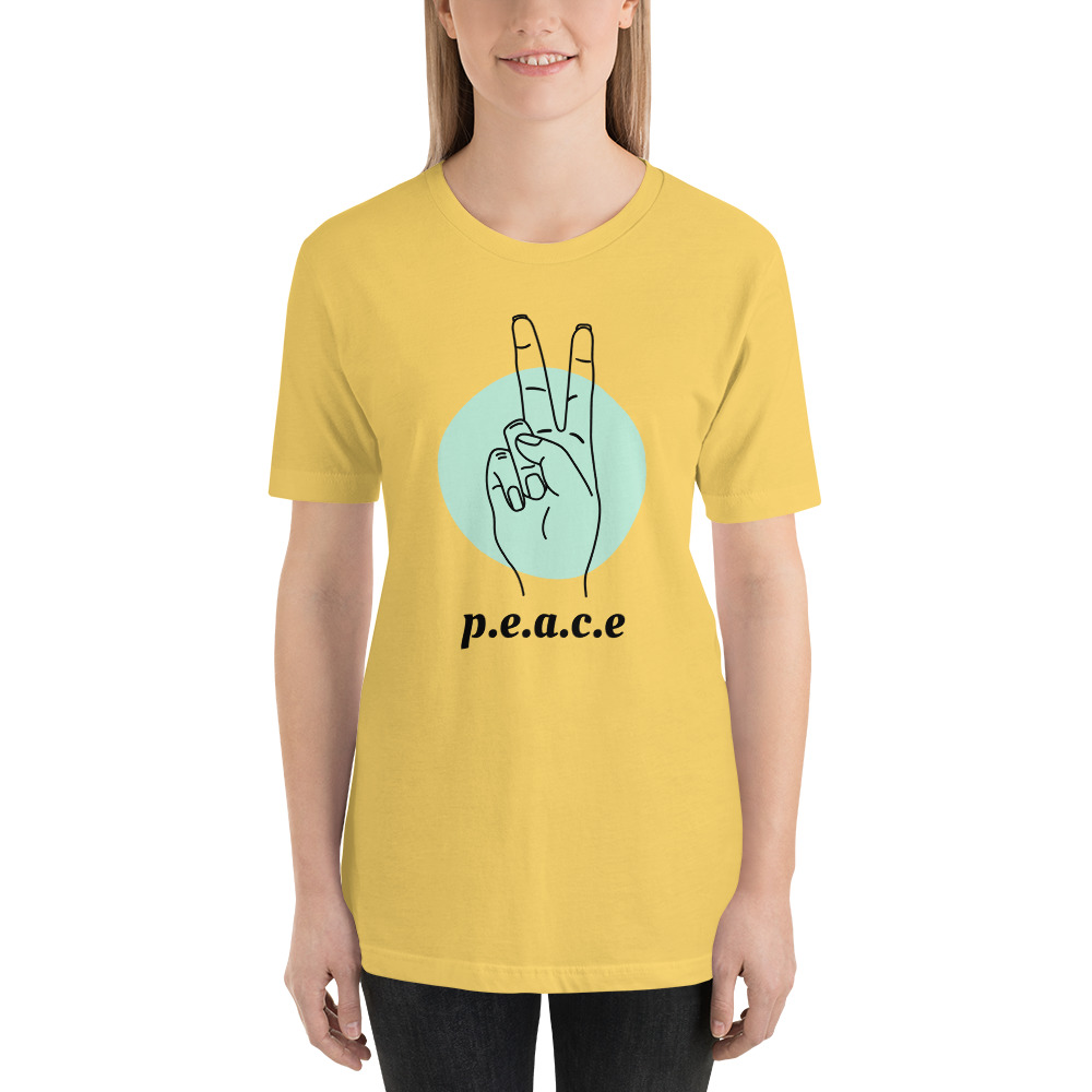 T-Shirt 100 % coton, coupe unisexe "Peace" – Image 2