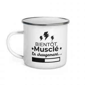 Mug émaillé Bientôt Musclé