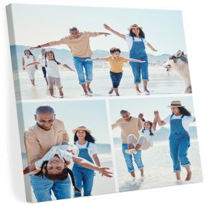 Toile personnalisée 3 photos, accrochage simple et rapide sans perçage