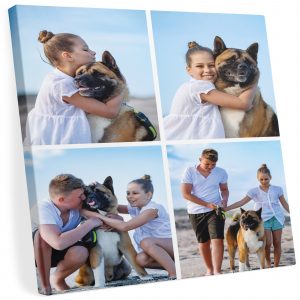 Toile personnalisée 4 photos, accrochage simple et rapide sans perçage